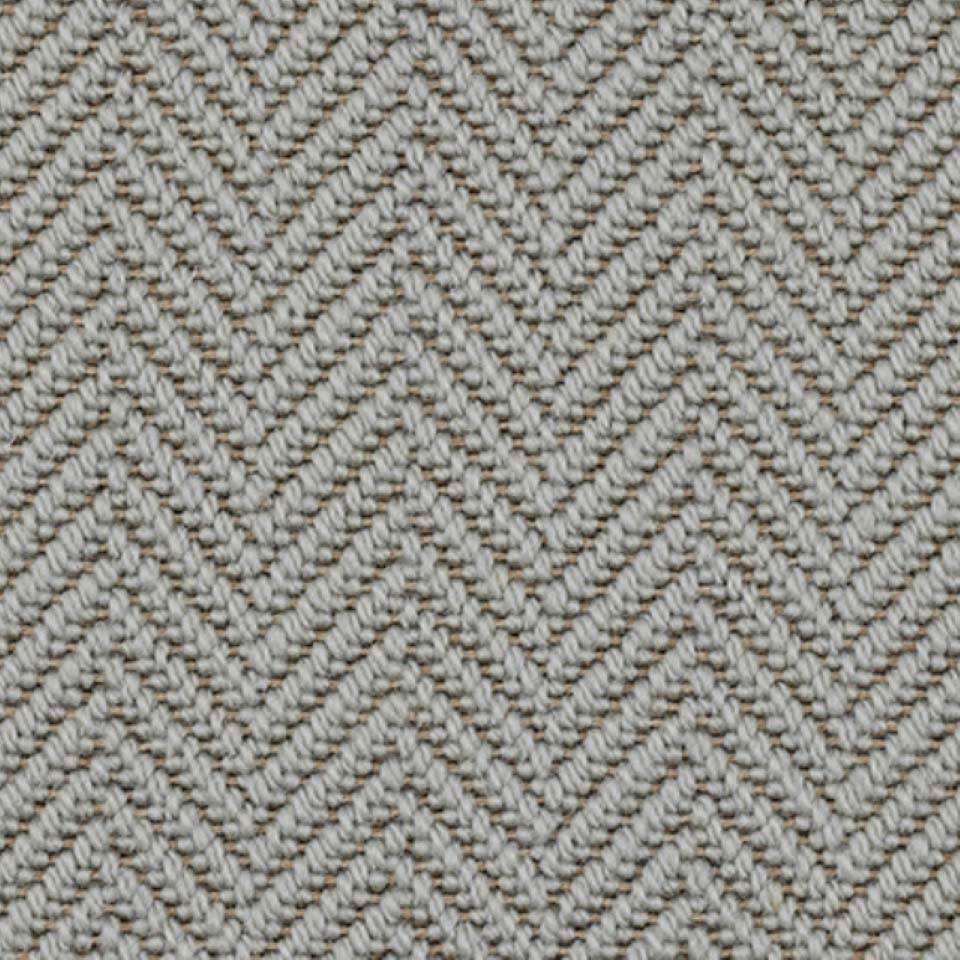 Flat weave, 100% wool loop pile carpets in herringbone design, in colour Ochre