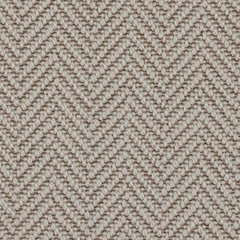 Flat weave, 100% wool loop pile carpets in herringbone design, in colour Alabaster