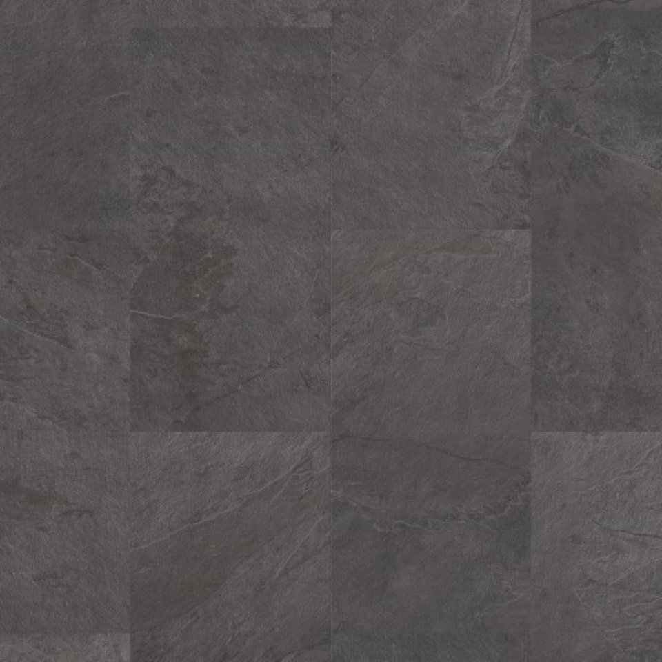 Luxury vinyl tiles, tile effect in colour Obsidian Grey