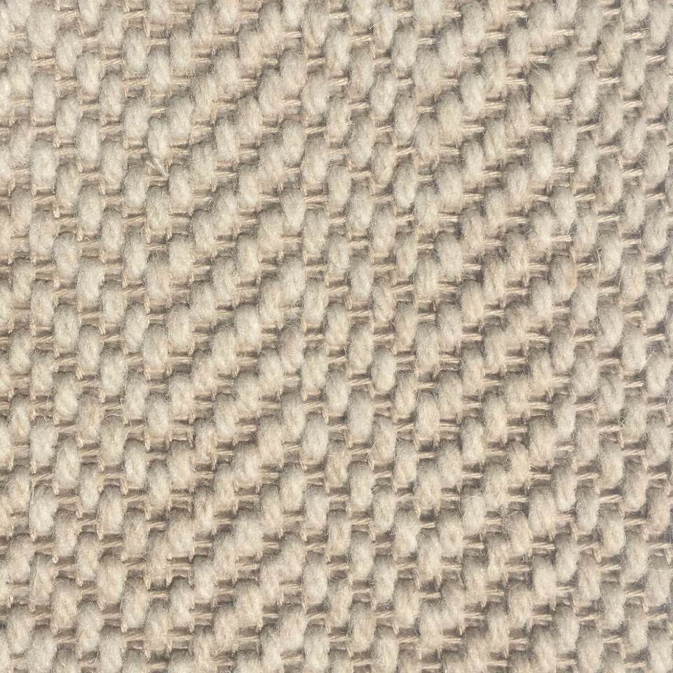 Flat weave wool mix loop pile carpets in herringbone design, in colour Ivory