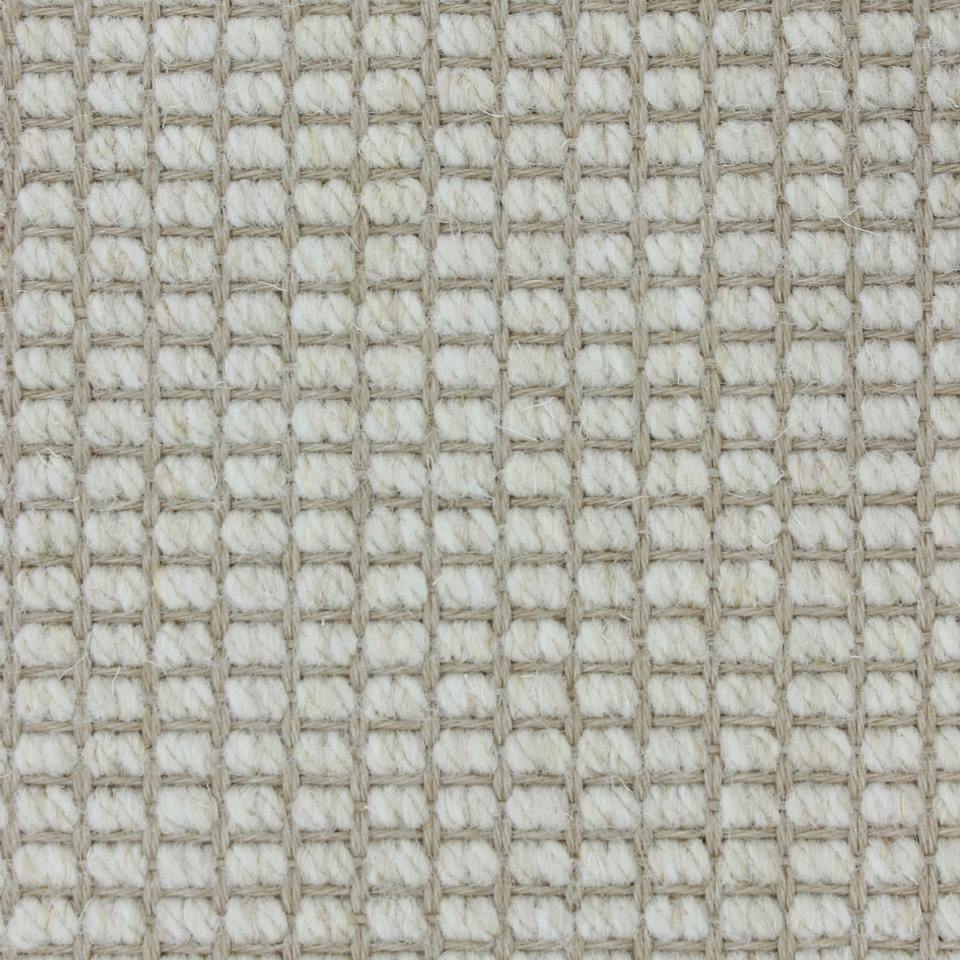 Flat weave wool mix loop pile carpets in mini boucle design, in colour Feather
