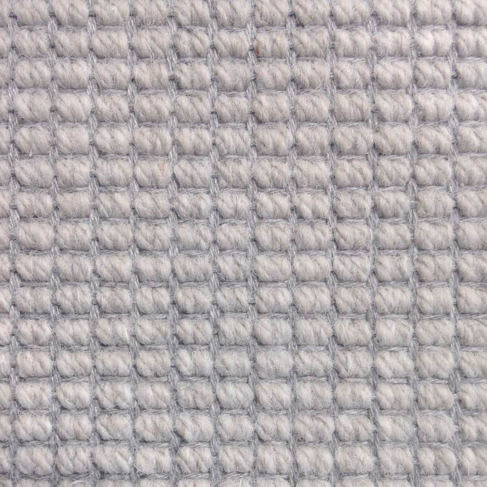 Flat weave wool mix loop pile carpets in mini boucle design, in colour Metallic