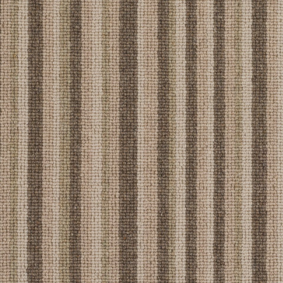 100% wool loop pile carpets in multi stripe design, in colour Earth 04