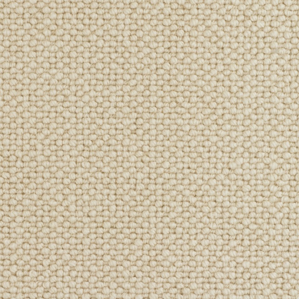 70% wool, 30% Tencel loop carpets in textured design. Colour Cream Classic 02