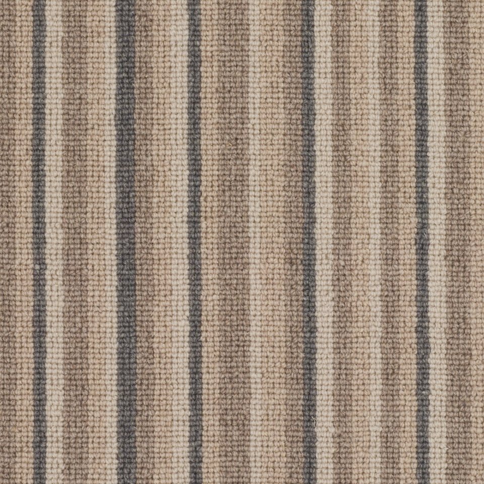 100% wool loop pile carpets in multi stripe design, in colour Eclipse 02