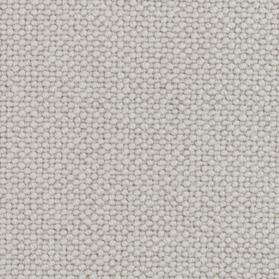70% wool, 30% Tencel loop carpets in textured design. Colour Rice Classic 01