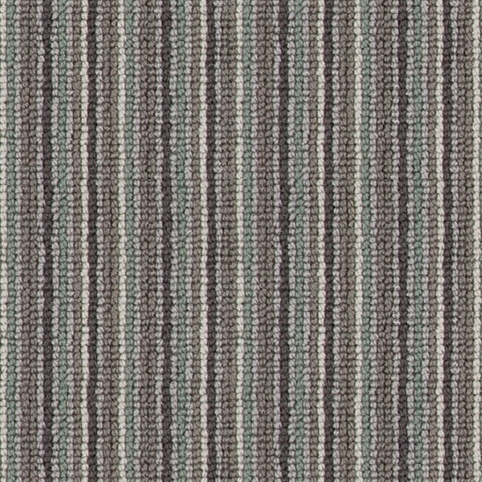 100% wool loop pile carpets in multi stripe design, in colour Carbon Teal 10