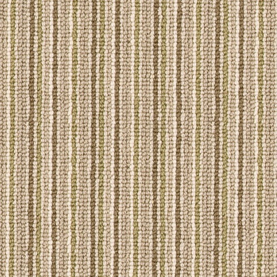 100% wool loop pile carpets in multi stripe design, in colour Dry Grass 20