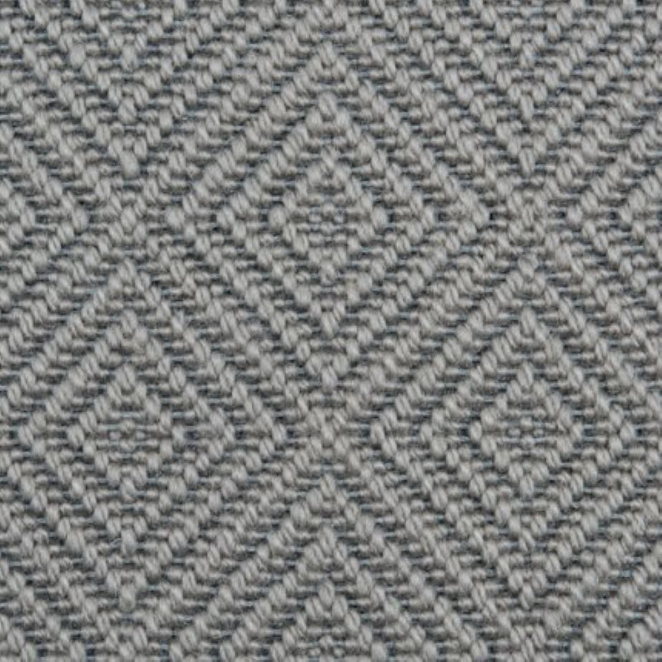 Flat weave 100% wool loop pile carpets in dimond design, in colour Pewter
