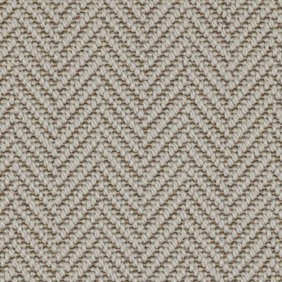 Flat weave, 100% wool loop pile carpets in herringbone design, in colour Beach Tan