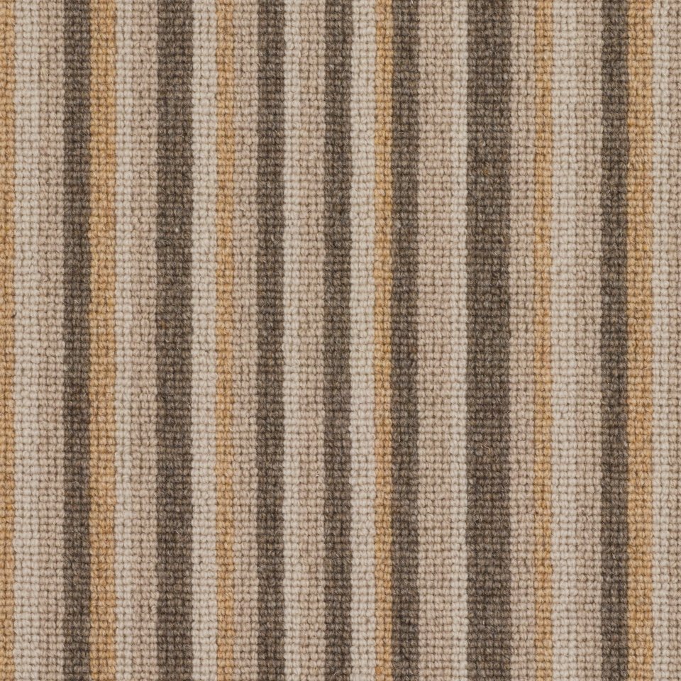 100% wool loop pile carpets in multi stripe design, in colour Dessert 03