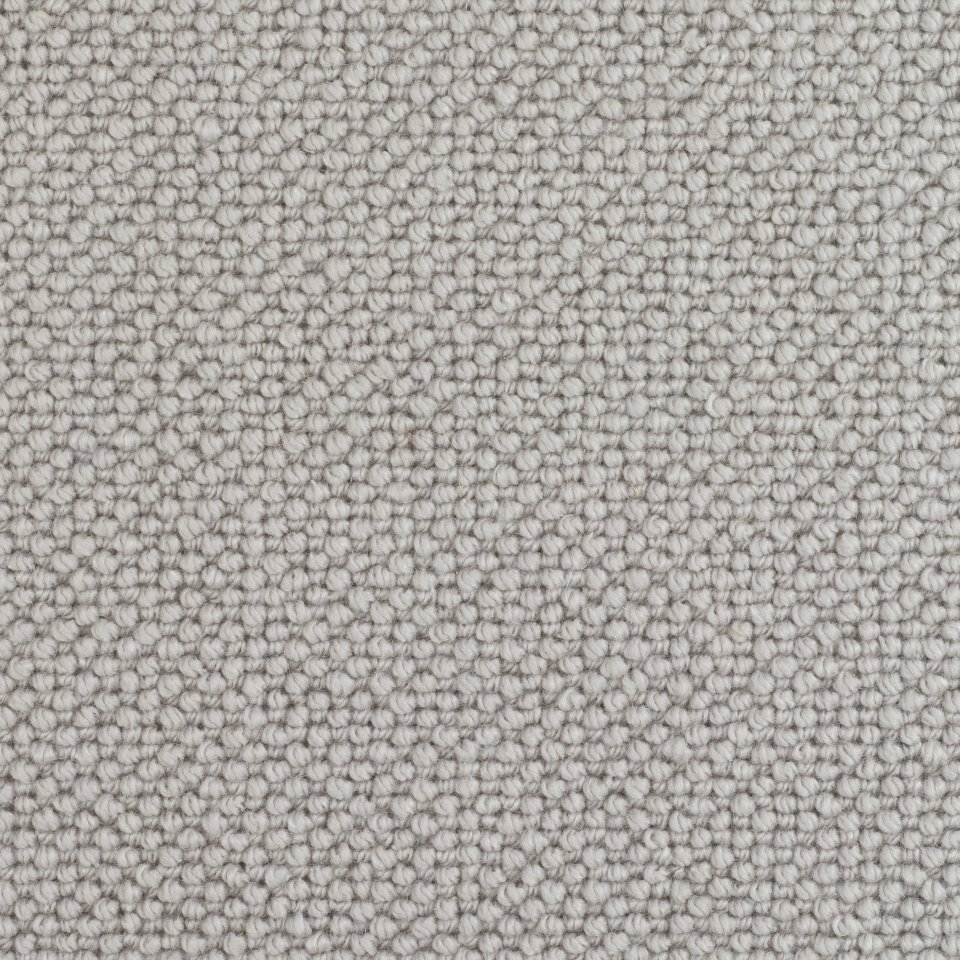 70% wool, 30% Tencel loop carpets in textured design. Colour Grey Classic 05